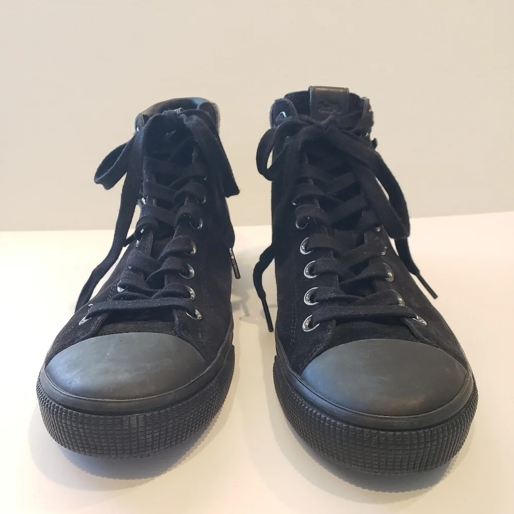 Coach Black Suede High Top Shoes Tassel Sneakers